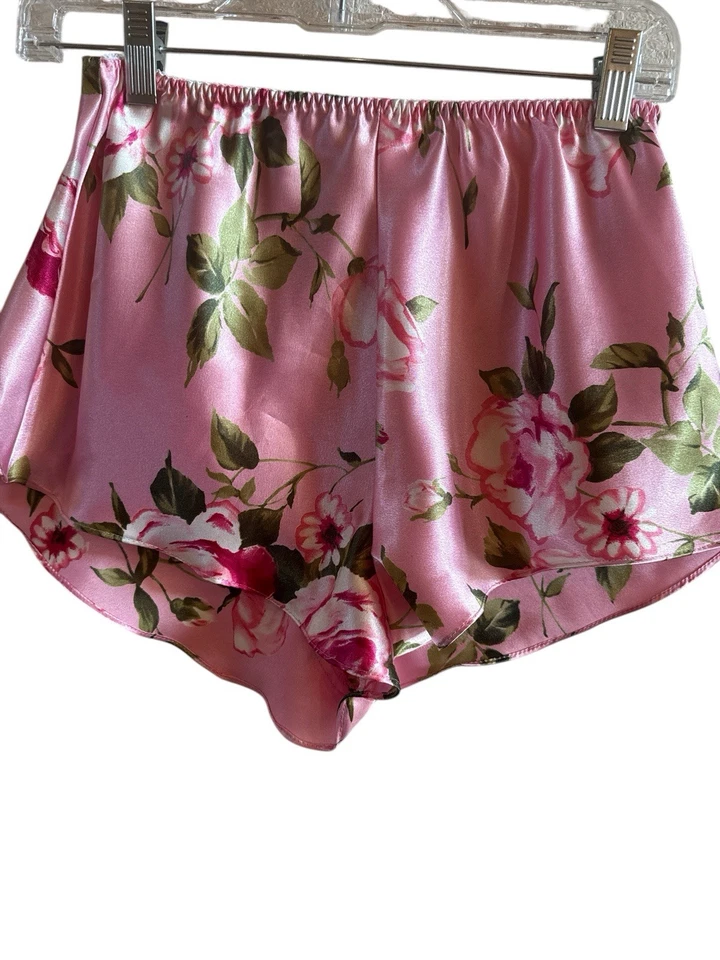 Pantalones Cortos Camisola Mujer Vintage Y2K Interior Más Satinado Encaje Rosa Floral Núcleo de Hadas Foto 4 de 4