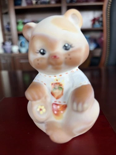 Limited Edition Fenton Hand Painted Lovable Chocolate Satin Sitting Bear #63/250