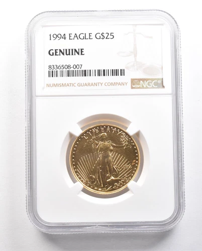 1994 $25 American Gold Eagle 1/2 Oz 0.5 Oz Gold Genuine NGC *5891
