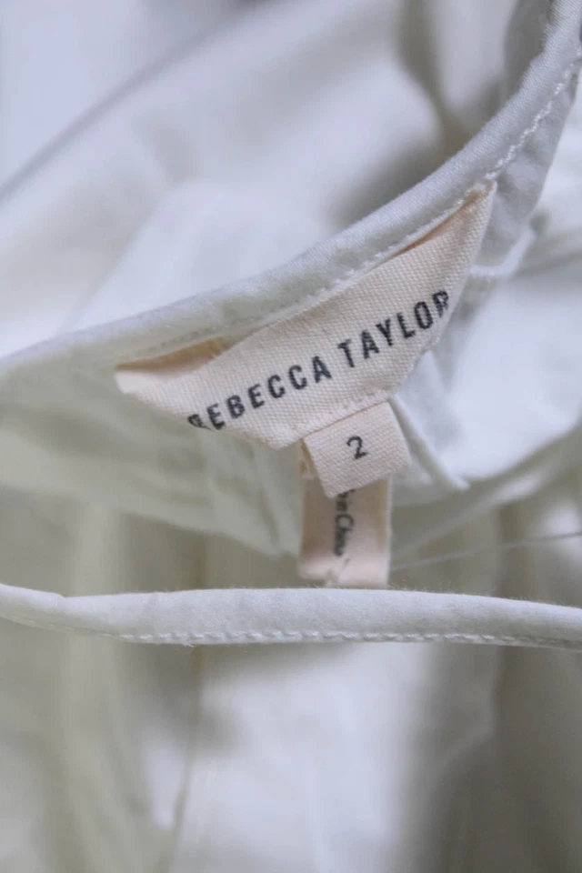 Vestido Pullover Rebecca Taylor Para Mujer Algodón Cuello Redondo Sin Mangas Blanco Talla 2 Foto 4 de 4