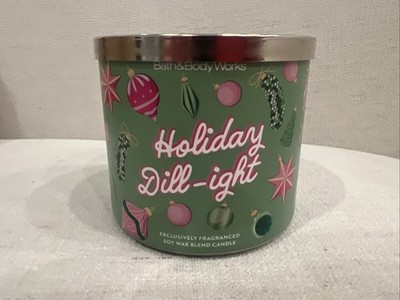 Bath & Body Works Holiday Dill--ight Green Pickle 3-Wick Candle 25-45 hour New