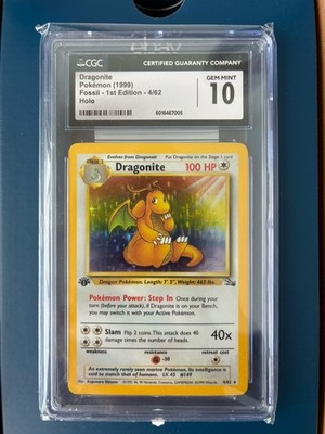 Dragonite Fossil 1st Edition Holo PSA 10, BGC 10, CGC 10 Pokmon Card 1999  #4/62 | eBay