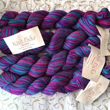4 Hanks Shimmer (pre2019) by Knit Picks (70% Baby Alpaca/30% Silk) Stained Glass