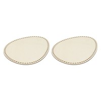 2 StüCk Holzkorb-BöDen, Ovale Basis, Holzfarbe, FüR Diy-Strick- Und HäKeltaschen