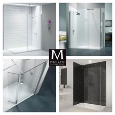 Merlyn 700-1200 Walk In Wetroom 8mm Thick Clear Glass Frameless Shower Panel-2mt