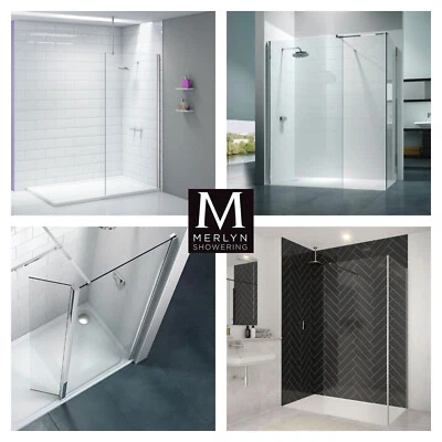 Merlyn 700-1200 Walk In Wetroom 8mm Thick Clear Glass Frameless Shower Panel-2mt