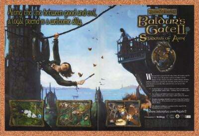 Baldur's Gate II Shadows Of Amn PC Original 2001 Ad - RPG Game Promo