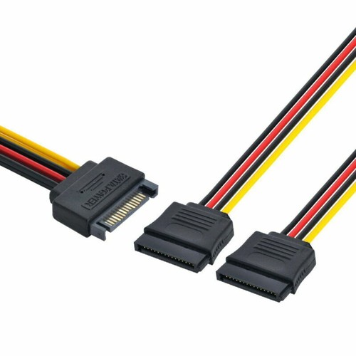 SATA Power SATA 15pin hard disk Power Male to 2 Female Splitter extension Cord - Picture 6 of 6