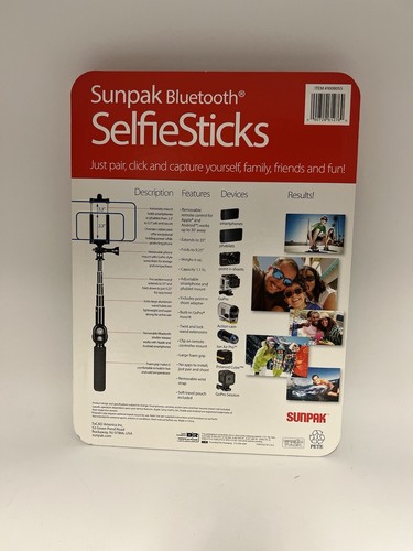 Sunpak Selfie Stick Bluetooth SOFT POUCH INLCUDED 2-PACK (NIB) - Picture 11 of 24