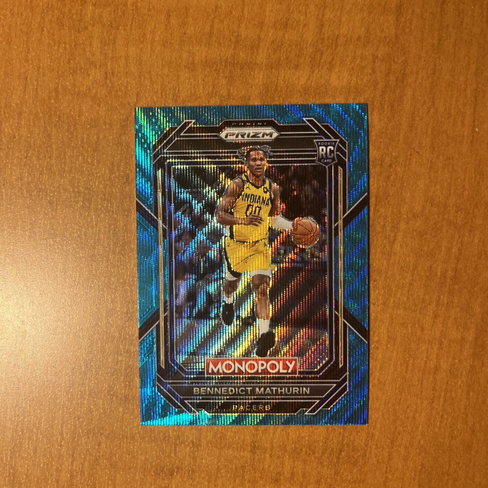 2022-23 Prizm Benedict Mathurin Monopoly Prizm Teal Wave No. 36 SP RC
