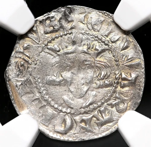 ENGLAND. Edward I Longshanks, 1272-1307. Silver Penny, London, NGC AU55