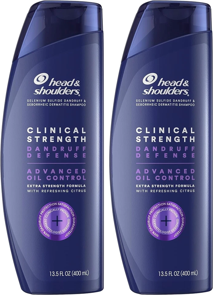 Head & Shoulders Clinical Dandruff Defense + Advanced Oil Control, 13.5oz, 2Pack