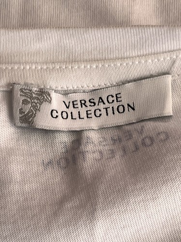 Versace Collection Designer Mens White Graphic 100% Cotton Tee T Shirt Size S - Picture 10 of 12
