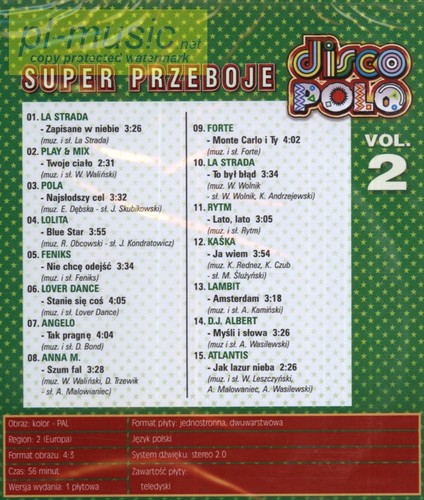 > DVD super przeboje DISCO POLO vol.1 + vol.2 // 2 DVD sealed - Picture 3 of 3