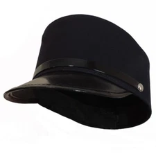 Adult Navy Blue Engineer Train Conductor Hat Cap With Black Vinyl Brim