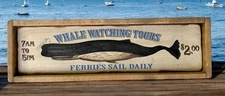 Rustic Style Whale Watching Wooden Sign Home Decor  6x24