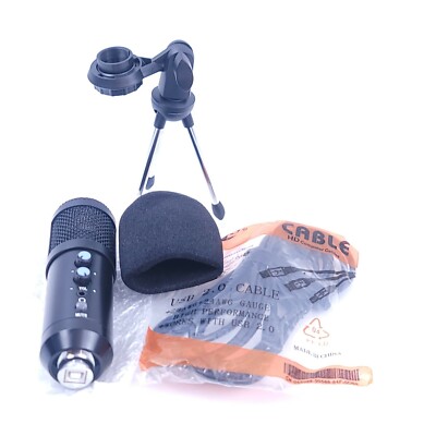 USB Studio Condenser Microphone Mic Vocal Recording Set Stand Home Podcast 
