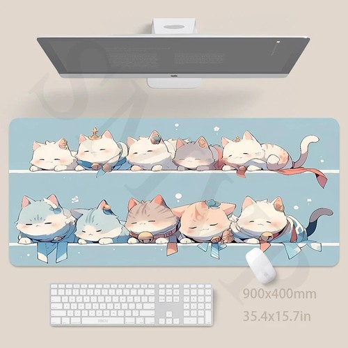 Original Mouse Pad Cute Cat Mousepad 400x900cm Large Keyboard Mats Desk Mat - Picture 29 of 34