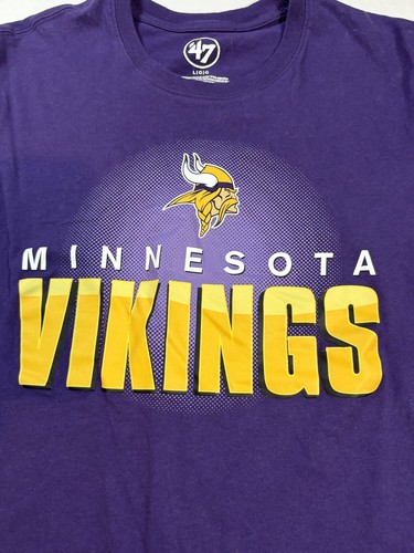'47 Mens Size Large Minnesota Vikings Purple Short Sleeve T-Shirt NFL Athletic - Picture 2 of 6