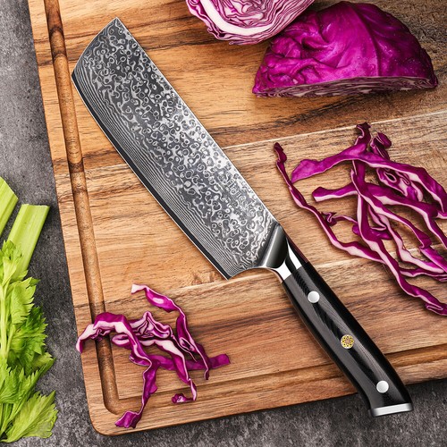 Sunnecko 7 Inch Damascus Nakiri Knife Precision Kitchen Tool for Vegetables Meat - Picture 3 of 9