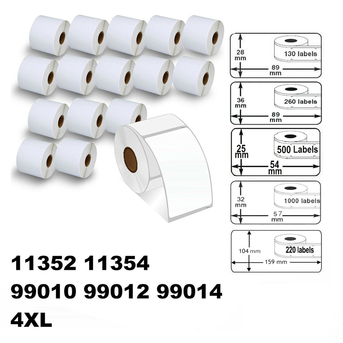 99012 PLASTICA 10x ROTOLI ETICHETTE COMPATIBILI 36x89mm DYMO Impermeabili P 17262 - Foto 12