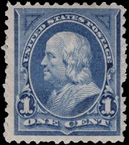 SAVOYSTAMPS USA Scott # 264 1895 MNH Perf tear UR 1c Blue Franklin CV-$ 17.5 - Picture 1 of 1