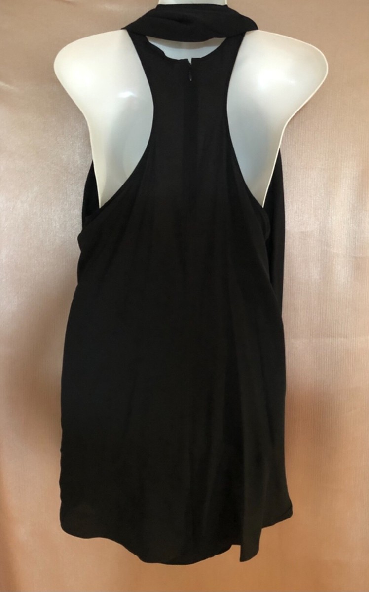 Damir Doma Sleeveless Black Top Made in Italy Silk/Acetate w
