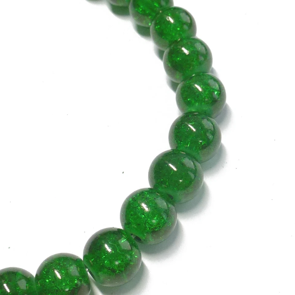 Glasperlen Crackle rund 8 mm grün ca. 105 Perlen Spacer nenad-design - Bild 3 von 4