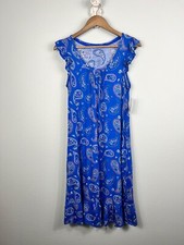 CROFT  BARROW NWT Blue Short Sleepshirt Nightgown Paisley Print Small