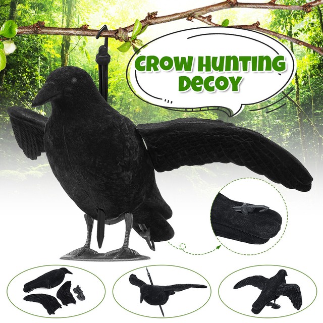 Realistic Full Body Crow Raven Hunting ShootGarden Decoy Scarer