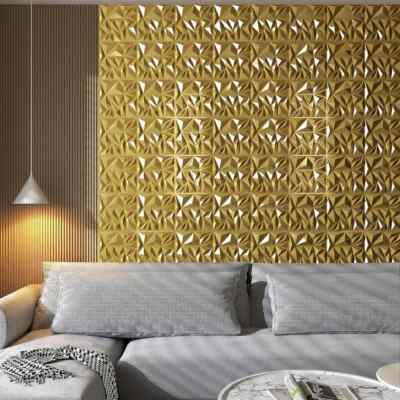 Art3d 33-Pack 3D Wall Panels for Interior Decor, 12x12 Inch, Gold