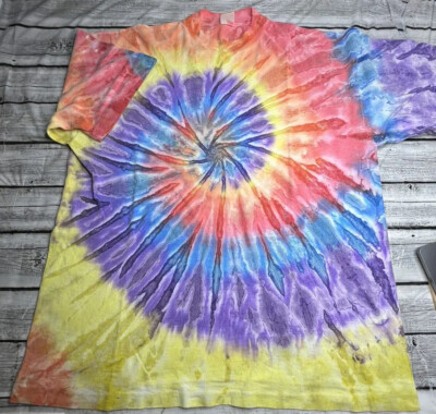 Plain Tie Dye Vintage 90s T Shirt Tag Totally Faded Out Measures As A Large PICS