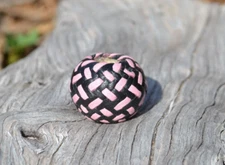 1/2" Braided Leather Checker Western Scarf Slide for Wild Rags - Pink/Black