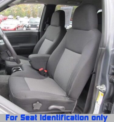 Semi-Custom Seat Covers For 2004-2012 Chevy Colorado - Black & Charcoal Poly-Velvet, Fits 60/40 Highback With Console