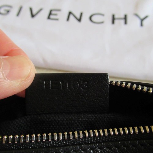 Givenchy Black Pandora Pouch Wristlet Bag Goat Leather Silver Chain Strap - Picture 18 of 22