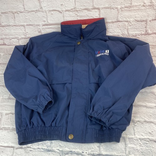 VTG 90's Luna Pier Mobil 1 Racing Jacket Long Sleeve Full Zip Size Medium Blue