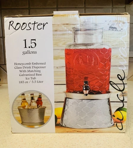 Circleware Honeycomb 1.5 Gal Drink Dispenser w/Spout plus 3.5 Liter Drink Bucket