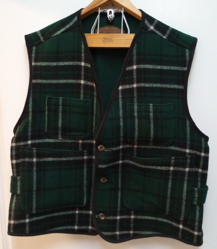 Mens VTG Woolrich Green Paid Utility Vest Size XL USA Made