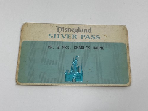Vintage 1970 Disneyland Cast Member Silver Pass Card - Passholder
