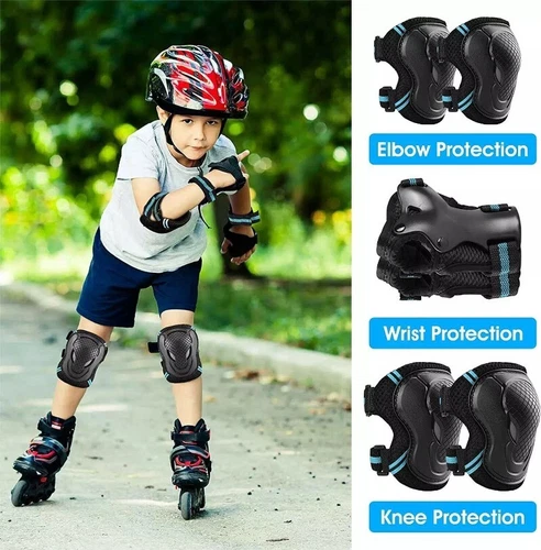6Stk Schutzausrüstung Set Protektoren Kinder Knieschoner Schoner Inline Skates!! - Bild 6 von 49