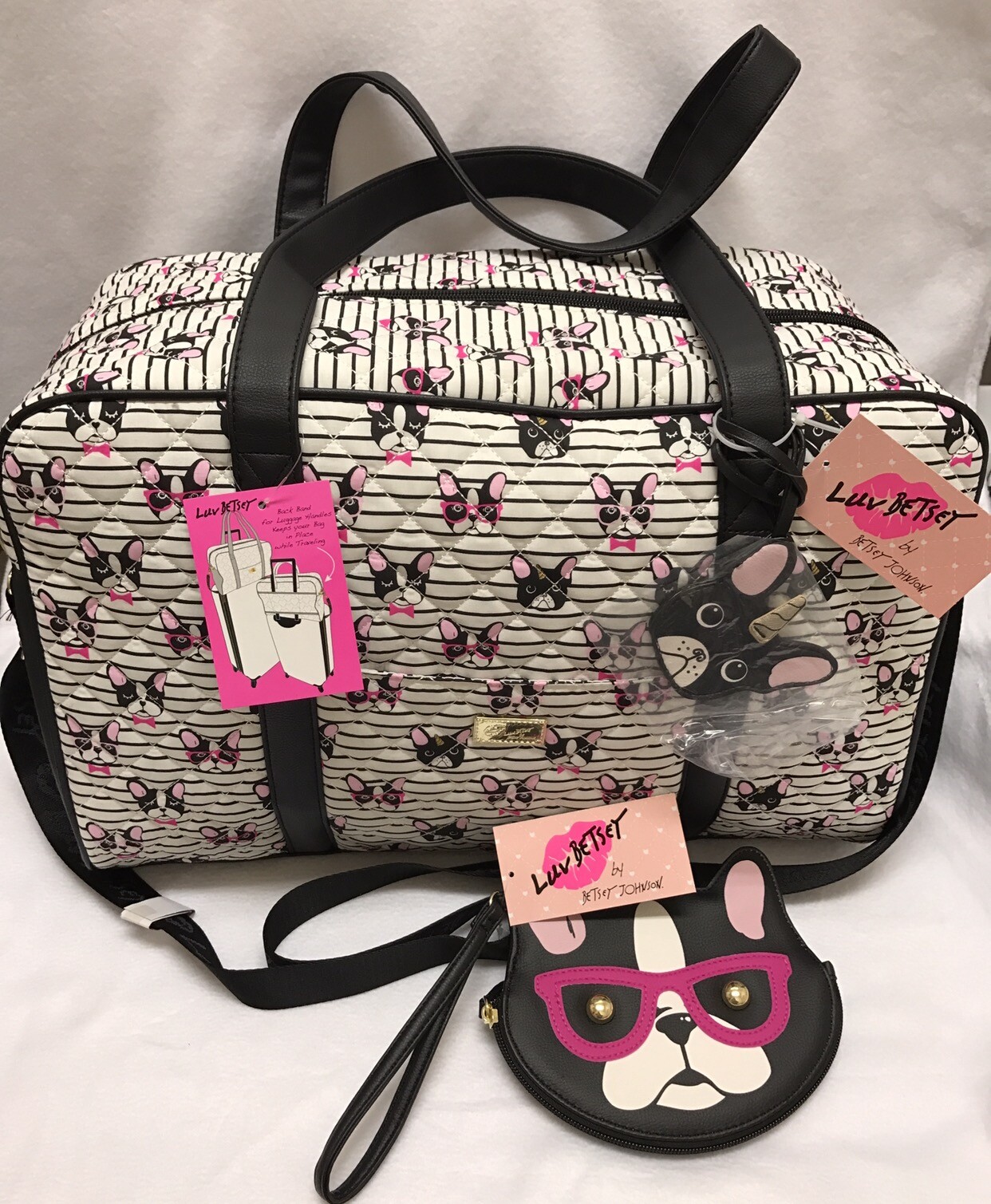 betsey johnson boston terrier backpack