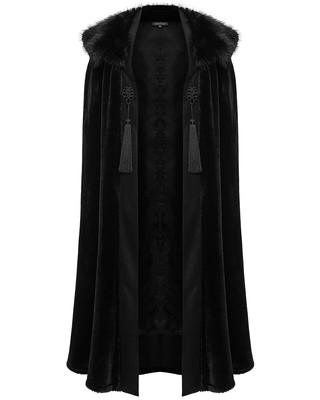 Punk Rave Mens Long Gothic Aristocrat Steampunk Nobleman Cloak & Faux Fur Cape