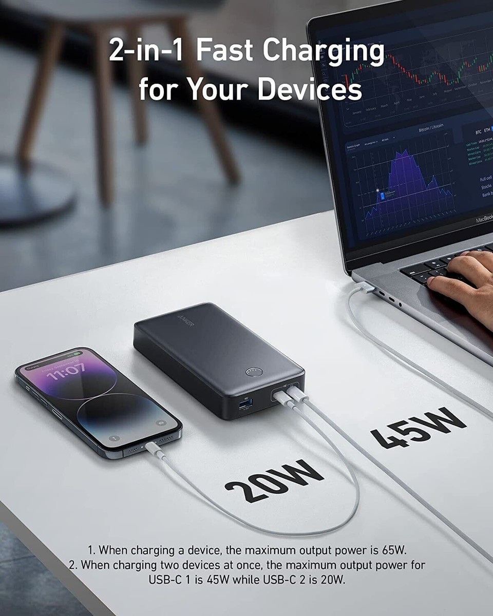 Anker Power Bank 24000mAh PowerCore 24K for Laptop Portable Battery For  Dell XPS | eBay