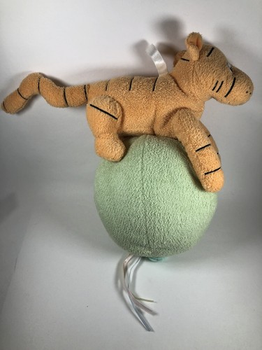 Plush Tiger Balloon Ball Terry Cloth Orange Green Baby Nursery Decor 12” - Picture 4 of 11