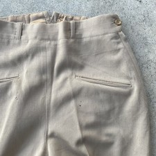 Vtg 50s Side Zip Landau Equestrian Pants Front Pockets Wool Blend Stirrup Sz 28