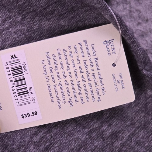 CAMICIA UOMO LUCKY BRAND ROLLING STONES Extra Large XL Grigio VOODOO CASUAL NUOVA CON ETICHETTE - Foto 6 di 13