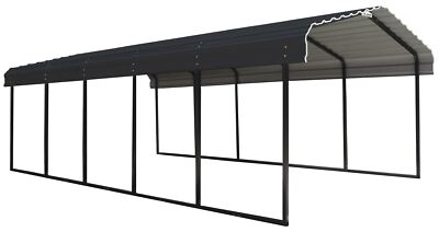 Arrow Storage Products Carport, 12 ft. x 24 ft. x 7 ft. Charcoal