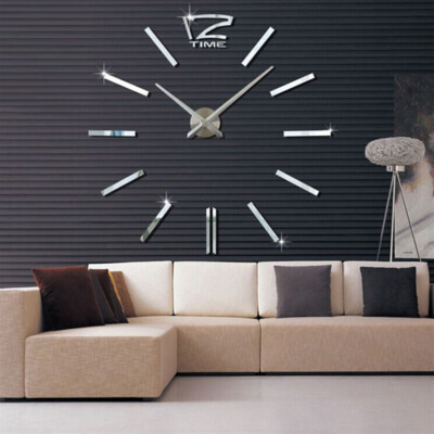 Design Wand Uhr Wohnzimmer wanduhr Spiegel Edelstahl wandtattoo Deko