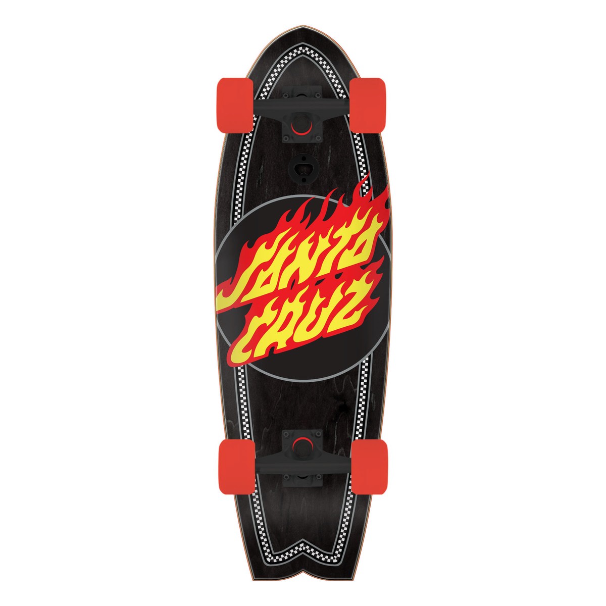 Santa Cruz Skateboard Cruiser Flame Dot Check Shark 8.81