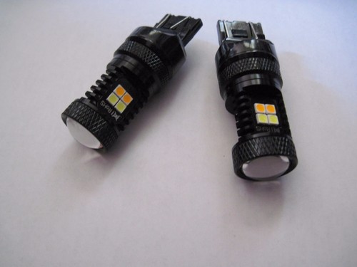 2x 7443 SRCK / CK Samsung LED 22W high power 22 dual White Amber Switch back - Picture 2 of 6